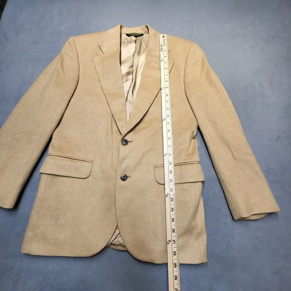 Camel Hair Blazer American Trend Estate Mens 40? Brown 2 Button Coat Made In USA